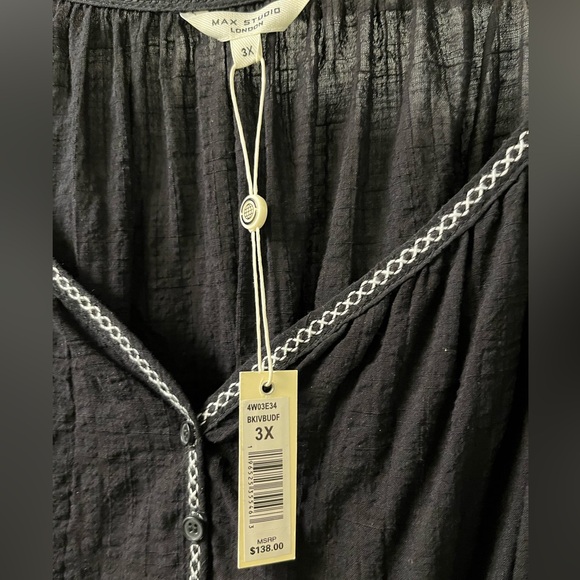 Max Studio Puff Sleeve Top-NWT-size 3X - Picture 4 of 4